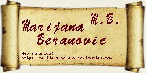 Marijana Beranović vizit kartica